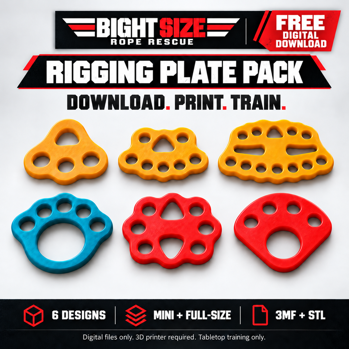 Rigging Plate Pack | FREE 3MF Digital Download